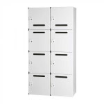 代引き不可　豊國工業 パーソナルロッカー(2列4段)H1740 ダイヤル錠 開口付 棚板付 ホワイト HOS-PDAT17408C-W BN-90色(ホワイト)... 