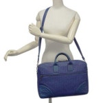 メンズ 2WAY ブリーフケース イントレチャート オーストリッチ/カーフ ブルー アウトレット【要エントリ】【R3/3/29 22021，大得価