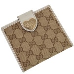 キャンバスxレザーx金属素材 二つ折り Wホック GUCCI レディース 203549 【定番人気】 - s0632：ブランドバリュー爆買い，本物保証