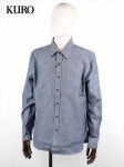 【30%OFFセール】【国内正規品】KURO クロ JOSHUA BASIC SHIRTS ジョシュア ベーシック シャンブレー シャツ インディゴ 962006：... 