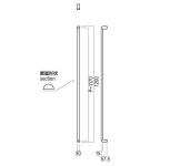 UNION(ユニオン)　G2716-10-010　棒タイプ(ミドル/コンテンポラリー)　L1200mm　1セット(内外)　建築用ドアハンドル[ネオイズム]... 