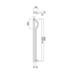 UNION(ユニオン)　T38-01-001-R　棒タイプ(セミロング)　L1300mm　1セット(内外)　建築用ドアハンドル[ネオイズム]　右吊元：... 