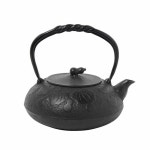 南部鉄器　宝生堂　IH対応鉄瓶(鉄蓋)　瓢　黒　1.2L　700097急須 お茶 日本製：ワールドデポ100%新品，品質保証