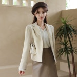 [몬트 크리미 컬러 싱글 숏자켓]