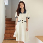 [러블리 배색카라 A라인 원피스]