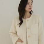 [헤어리 누빔 울 더블포켓 하프 자켓] My Classy Style, ODE