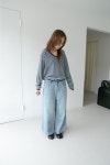 오무수히 loose v-neck stripe knit(4colors)