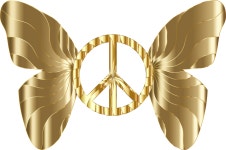 Clipart - Groovy Peace Sign Butterfly 10