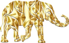 Clipart - Abstract Elephant Gold