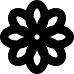 Black and white flower pictogram - Openclipart