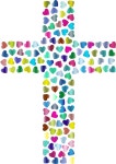 Prismatic Hearts Cross 3 - Openclipart