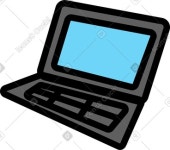 Sideview of laptop clipart images in SVG, PNG, GIF