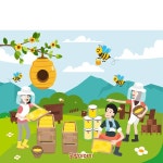 파/티/붕/붕 D4325 양봉 현수막 / 꿀벌 벌꿀 양봉체험 현수막 가족참여 행사 플랜카드 제작