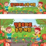 파/티/붕/붕 D3255 과수원 현수막 / 방울 토마토 농장 현수막 유치원 어린이집 텃밭 체험 플랜카드