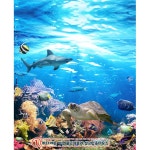 파/티/붕/붕 D4849 블루데이 현수막 / 바다속 현수막 어린이집 유치원 바다 물고기 거북이 포토존