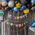 파/티/붕/붕 안드로메다 생일 가랜드 / 우주인 가랜드 생일 가랜드 키즈 파티 용품 홈파티 우주 장식