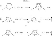 US6774240B2 - Process for preparing ambient temperature ionic liquids - Google Patents