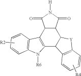 US6635669B2 - Isomeric fused pyrrolocarbazoles and isoindolones - Google Patents