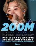 지민 위드유 스포티파이 한국오스트 사상 최단 2억 스밍 돌파 - 방탄소년단 지민 마이너 갤러리