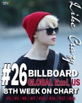 Like crazy 빌보드글로벌Excl.us 26위로 8주연속차트인 - 방탄소년단 지민 마이너 갤러리
