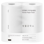 생활공작소 천연펄프 키친타월 롤형 200매 (2입) [1팩(2입)] - 에누리 가격비교