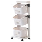 두리씨오 두리펀 루블린 빨래바구니 3단 탈착식 세탁트롤리 1세트 흰색 + 회색 - 에누리 가격비교