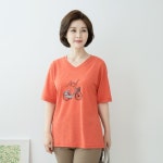 마담4060 꽃자전거브이넥티셔츠 QTE306013 - 에누리 가격비교