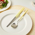 모던하우스 새틴 컬러 수저세트 옐로우 [1인] - 에누리 가격비교