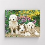 아이러브페인팅 DIY 캔버스형 보석십자수 꽃과 강아지 - 에누리 가격비교