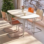 가구앤하우스 앙블리 프리미엄 HPL 실버엣지 샤인다리 식탁 1700 [의자별도] - 에누리 가격비교