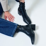 솔트앤초콜릿 스퀘어 토 커브 라인 스판 앵클부츠 412346027 - 에누리 가격비교