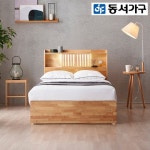 동서가구 피렌체 우든 원목 수납 LED침대 SS [양면본넬스프링] - 에누리 가격비교