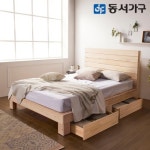 동서가구 힐링 편백나무 통나무 서랍형 온 가족 침대 Q [매트별도] - 에누리 가격비교