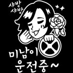 뭉키월드 자동차 스티커2 미남이 운전중 LSC-273 [화이트] - 에누리 가격비교