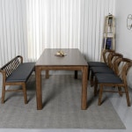 우아미가구 카빌 원목 식탁 1800 [1번의자3개+벤치1개] - 에누리 가격비교