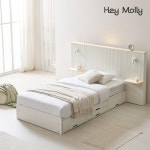 리빙디자인연구소 헤이몰리 실비아 프리미엄 호텔 편백 수납 LED침대 SS+패널2개 [매트별도] - 에누리 가격비교