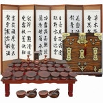 박씨상방 3종103 남원 쓰리옻칠제기48p + 오동반닫이(특)신주 제기함소(58형) + (친필)원석 한시 6폭병풍 - 에누리 가격비교