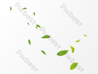 녹색 동적 부동 나뭇잎 PSD 일러스트 PNG PSD 무료 다운로드 - Pikbest