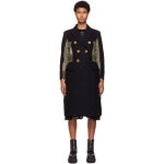     Sacai Navy Wool and Nylon Coat - Wheretoget