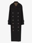     Toteme double-breasted trench coat in black - Wheretoget