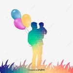 행복 한 가족 일러스트, 인물, 풍선, 한 집안 PNG 일러스트 및 PSD 이미지 무료 다운로드 - Pngtree