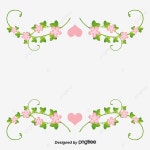 사랑 핑크 꽃 일러스트 테두리, 벡터 Png, 핑크 꽃, 로맨틱 포도 PNG 일러스트 및 PSD 이미지 무료 다운로드 - Pngtree