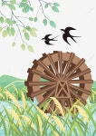 물레 방아, 두루미, 튜브 카, 대나무 자동차 PNG 일러스트 및 PSD 이미지 무료 다운로드 - Pngtree