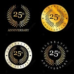 25 주년 배지 벡터, 배지 아이콘, 기념일, 25일 PNG, 일러스트 및 벡터 에 대한 무료 다운로드 - ...