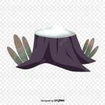 눈이 쌓인 작은 나무 일러스트 그루터기가 앉아 있다, 로그, 지상에, 나무 PNG 일러스트 및 PSD 이미지 무료 다운로드 - Pngtree
