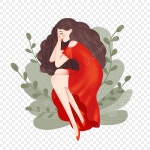 졸리 소녀 일러스트 만화 봄 투어 나들이 그림, 긴장, 투어, 외출 PNG 일러스트 및 PSD 이미지 무료 다운로드 - Pngtree