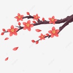 매화 일러스트, 매화, 꽃, 작은 가지 PNG 일러스트 및 PSD 이미지 무료 다운로드 - Pngtree