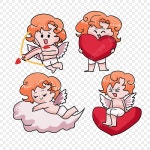 발렌타인 일러스트 큐피드, 행복한 발렌타인 데이, 큐핏, 천사 PNG 일러스트 및 PSD 이미지 무료 다운로드 - Pngtree