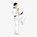 태권도 일러스트 킥, 태권도, 무술, 노력 PNG 일러스트 및 PSD 이미지 무료 다운로드 - Pngtree