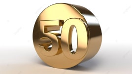 50, 흰색 배경에 빛나는 금색 3d 렌더링 중간 지점, 50%, 50 3d 배경 일러스트 및 사진 무료 다운로드 - Pngtree